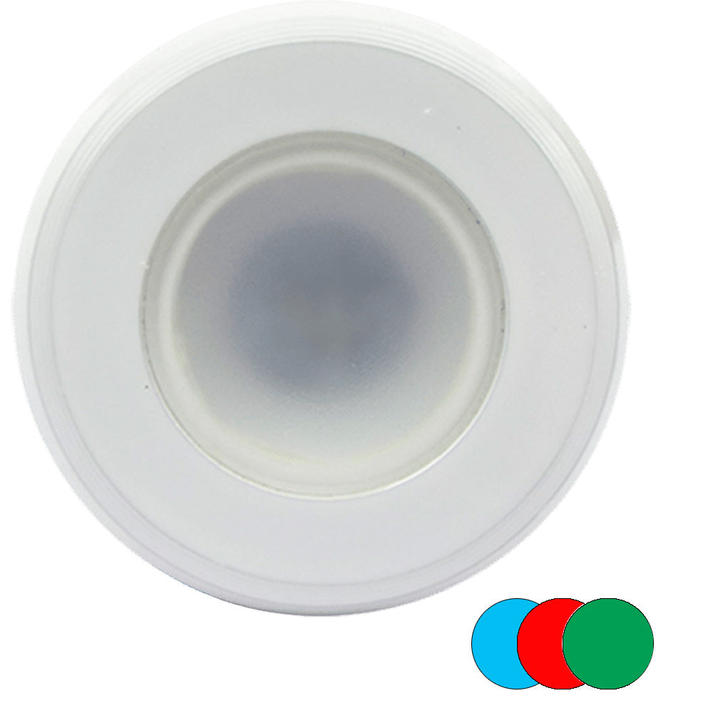 Shadow-Caster SCM-DL-WBR-WH Color-Changing White, Blue Red Dimmable - White Powder Coat Down Light