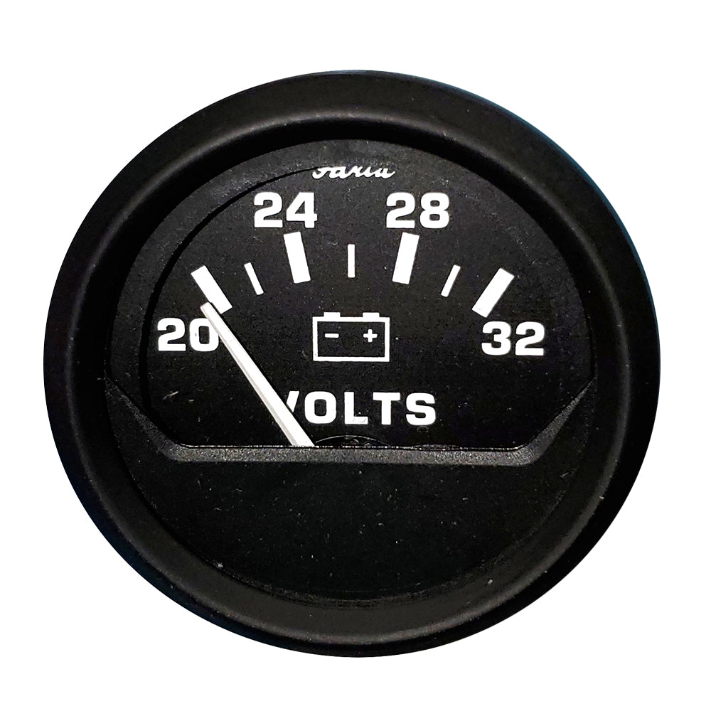Faria 12860 Euro Black 2" Voltmeter (20-32 V)