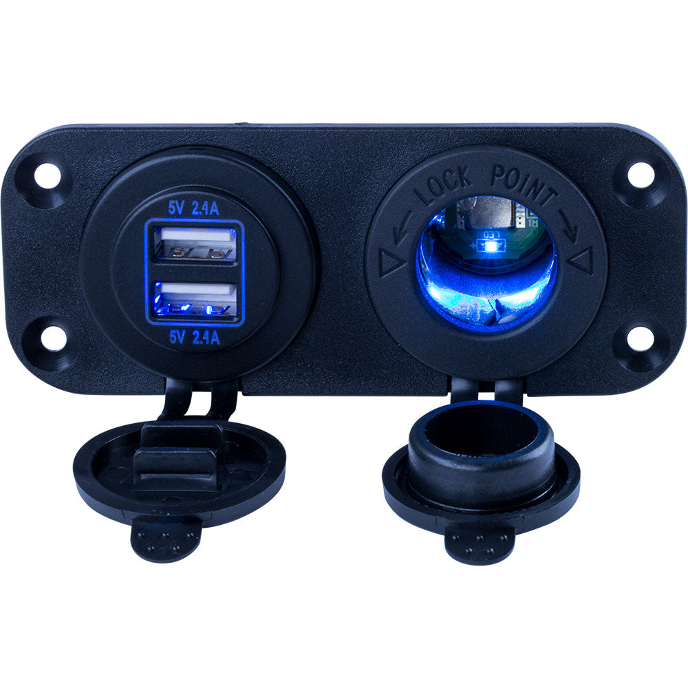 Sea-Dog 426505-1 Double USB Power Socket Panel