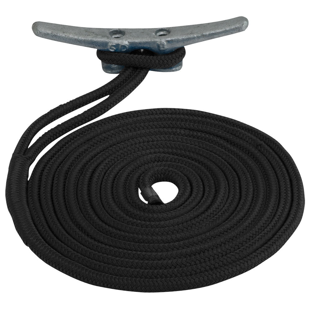 Sea-Dog 302116020BK-1 Double Braided Nylon Dock Line - 5/8" x 20 - Black