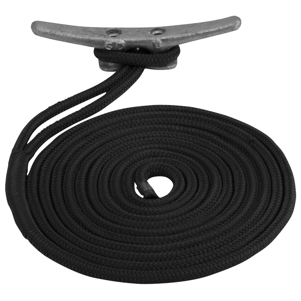 Sea-Dog 302116050BK-1 Double Braided Nylon Dock Line - 5/8" x 50 - Black
