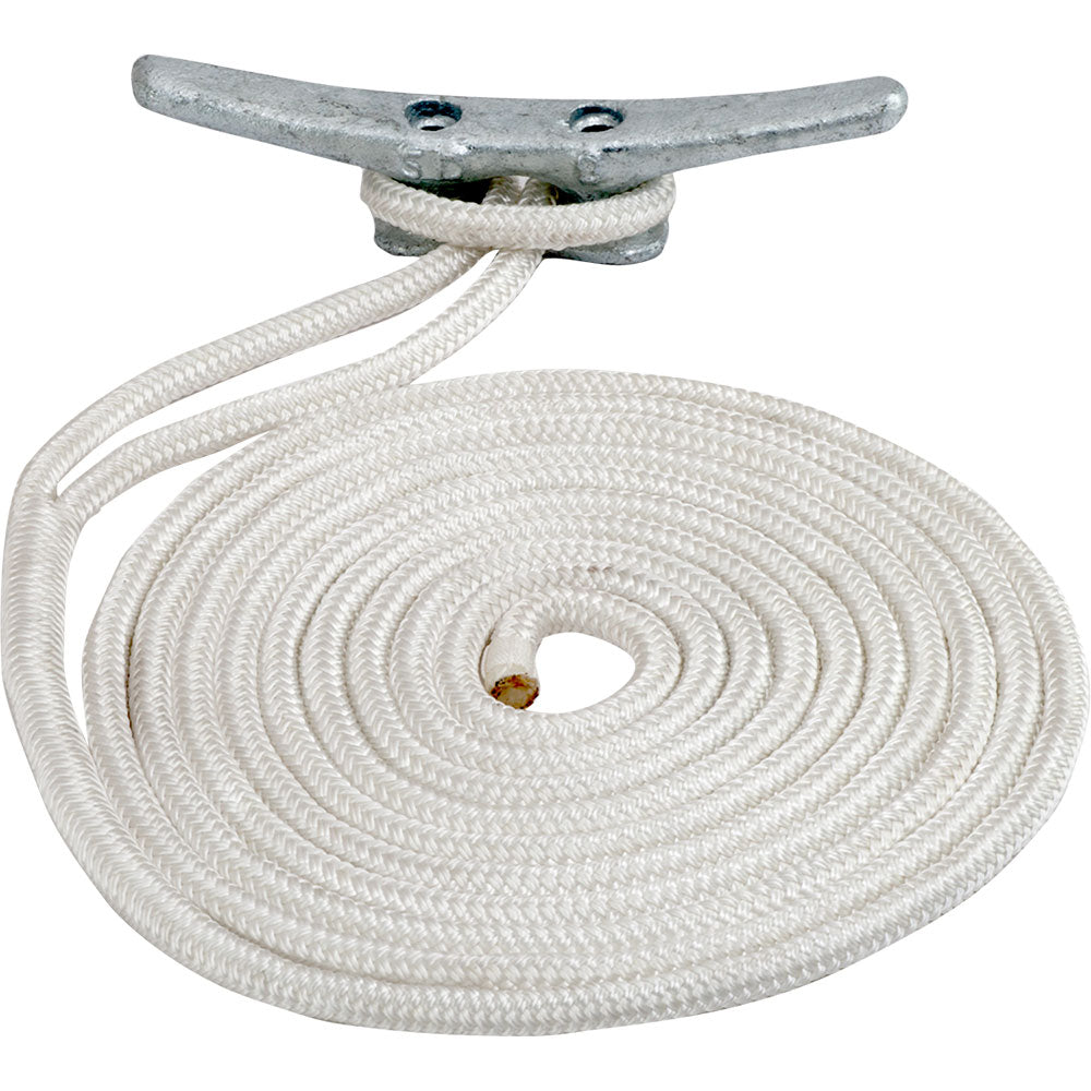 Sea-Dog 302119025WH-1 Double Braided Nylon Dock Line - 3/4" x 25 - White