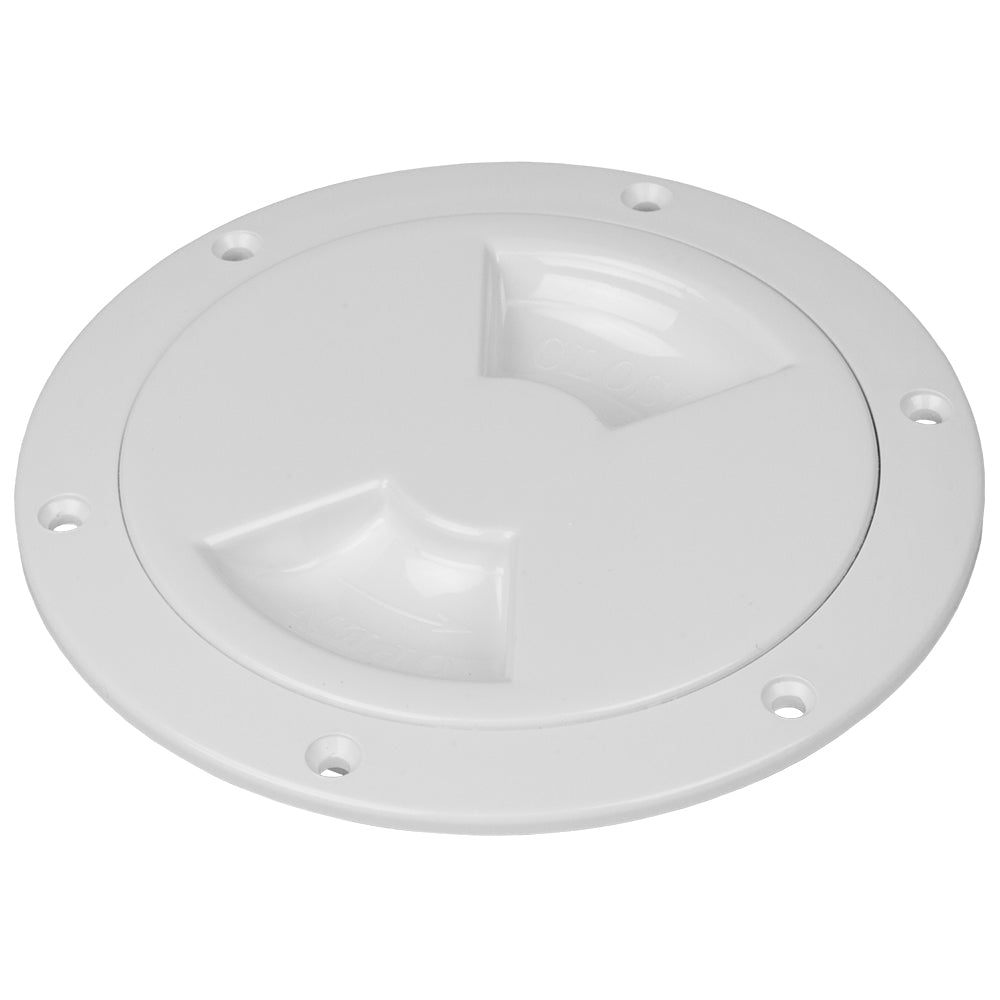 Sea-Dog 336160-1 Smooth Quarter Turn Deck Plate - White - 6"