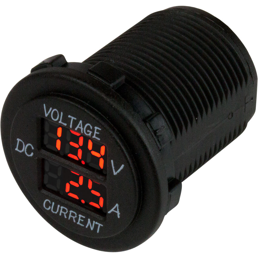 Sea-Dog 421625-1 Round Voltage Amp Meter - 6V-30V 0 Amp - 10 Amp Meter