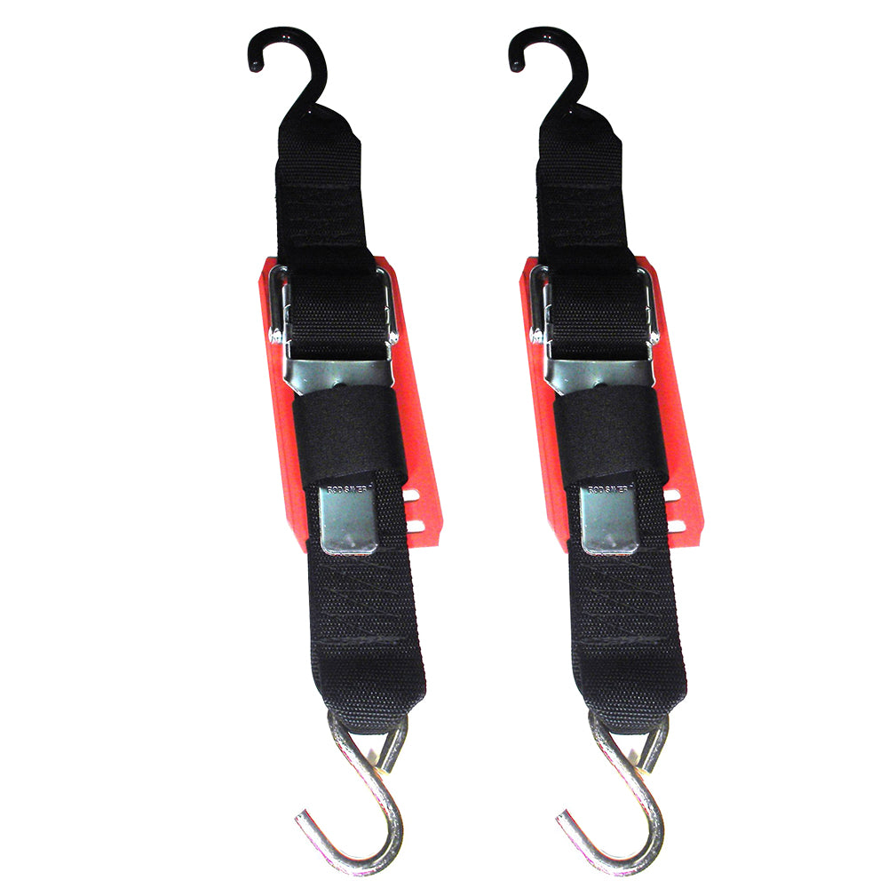 Rod Saver 2PB6VP Paddle Buckle Trailer Tie-Down w/Vinyl Pad - 2" x 6 - Pair