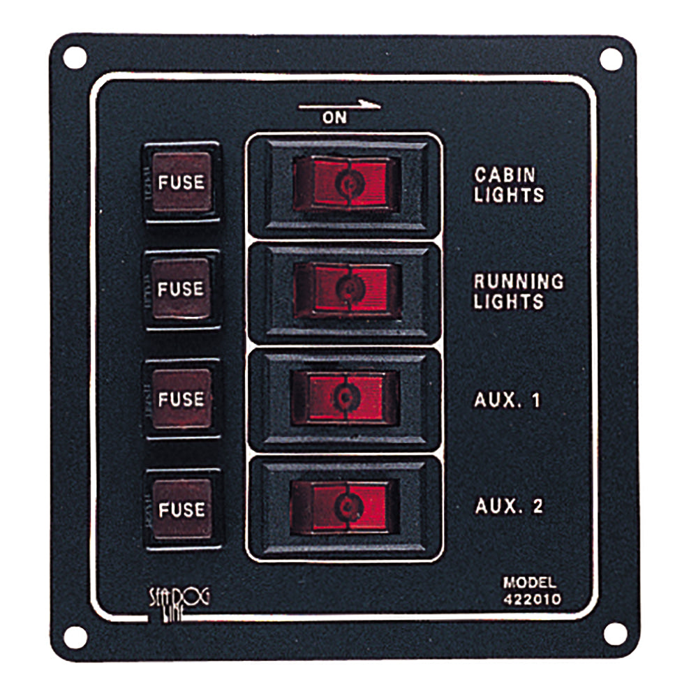Sea-Dog 422010-1 Aluminum Switch Panel - Vertical - 4 Switch