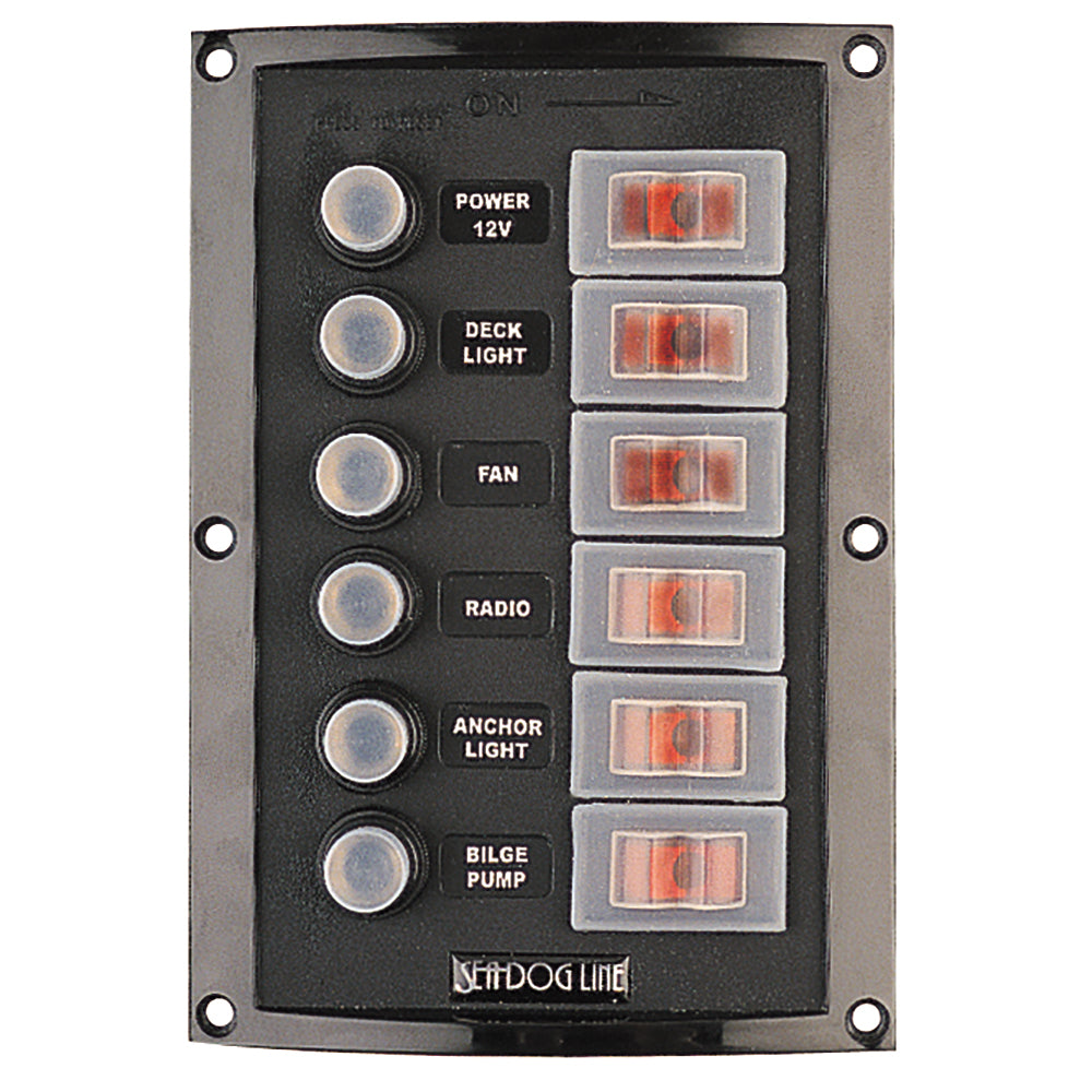Sea-Dog 424806-1 Splash Guard Circuit Breaker Panel - 6 Circuit
