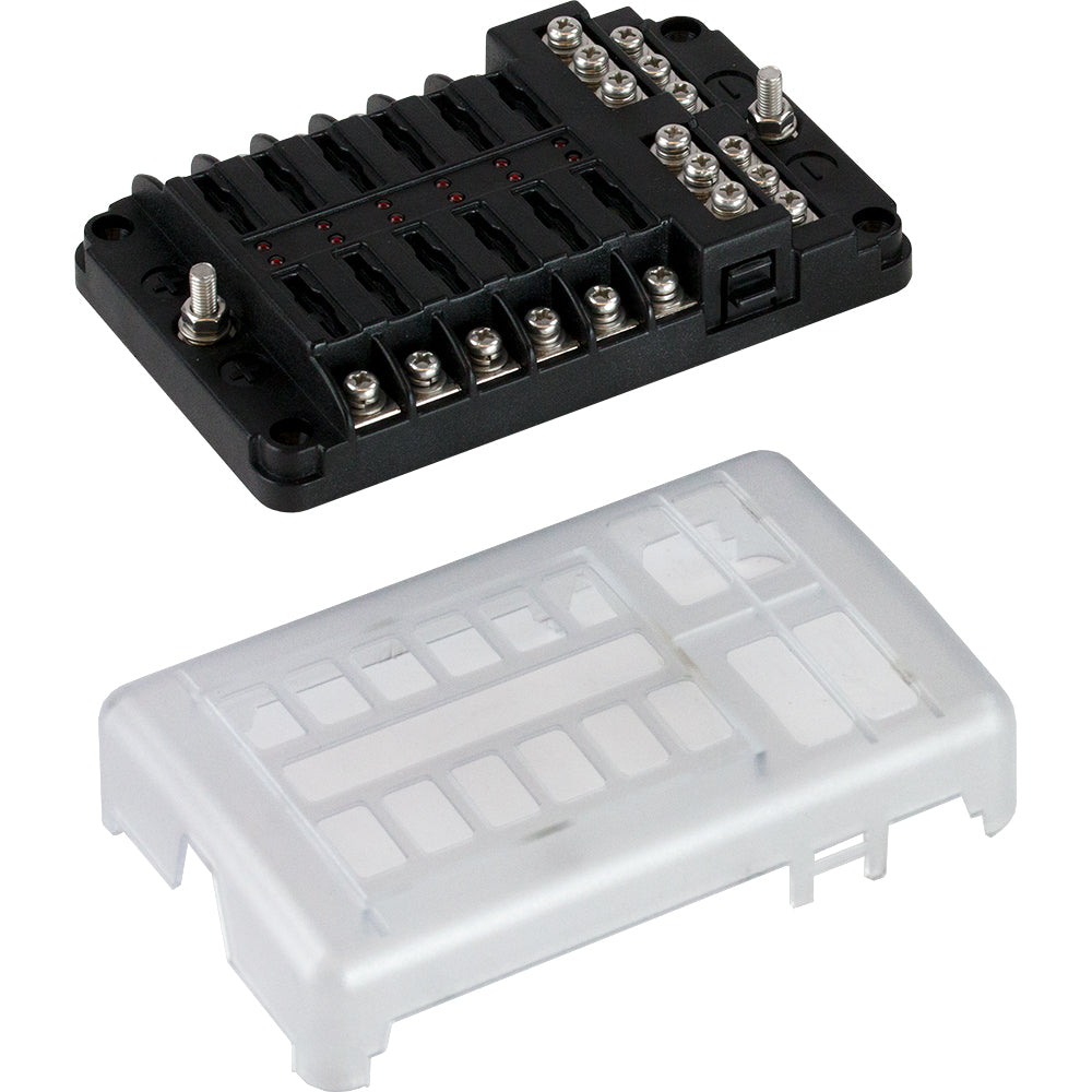 Sea-Dog 445188-1 Blade Style LED Indicator Fuse Block w/Negative Bus Bar - 12 Circuit