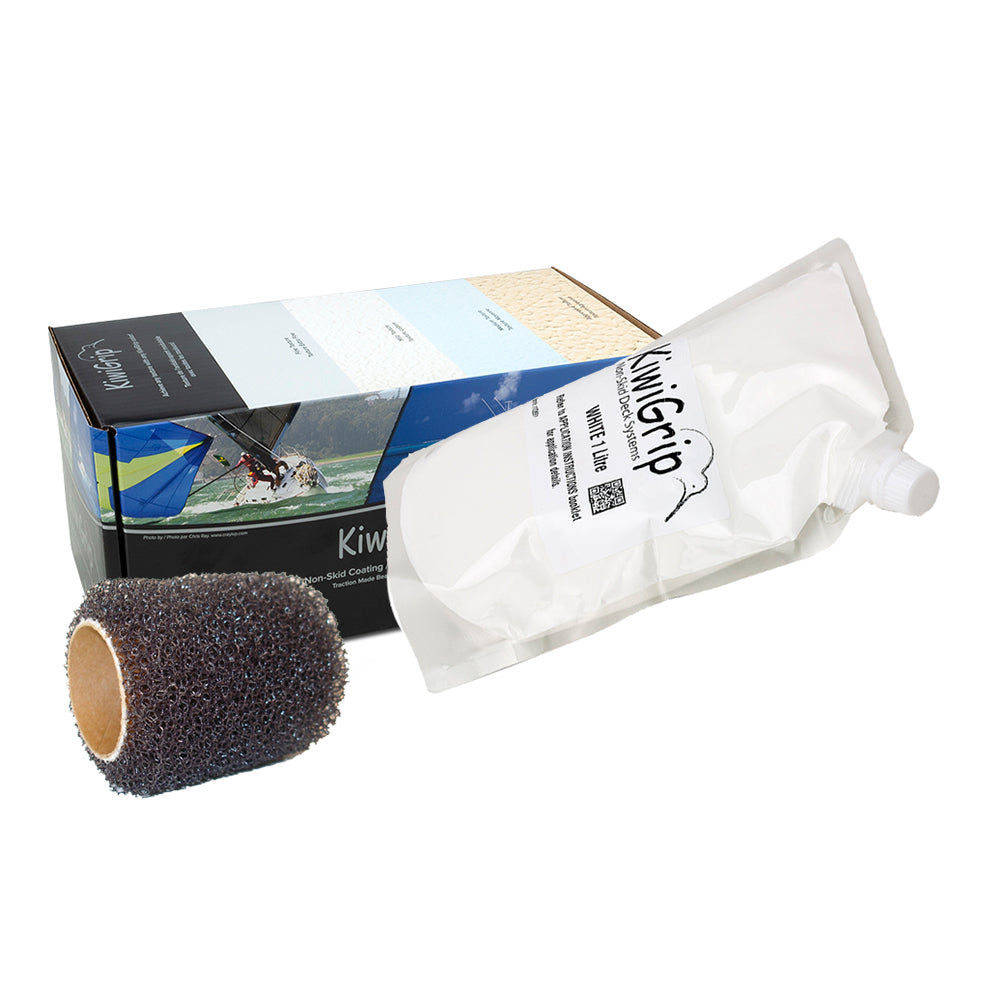 KiwiGrip KG-1WP-R 1 Liter Pouch - White w/4" Roller