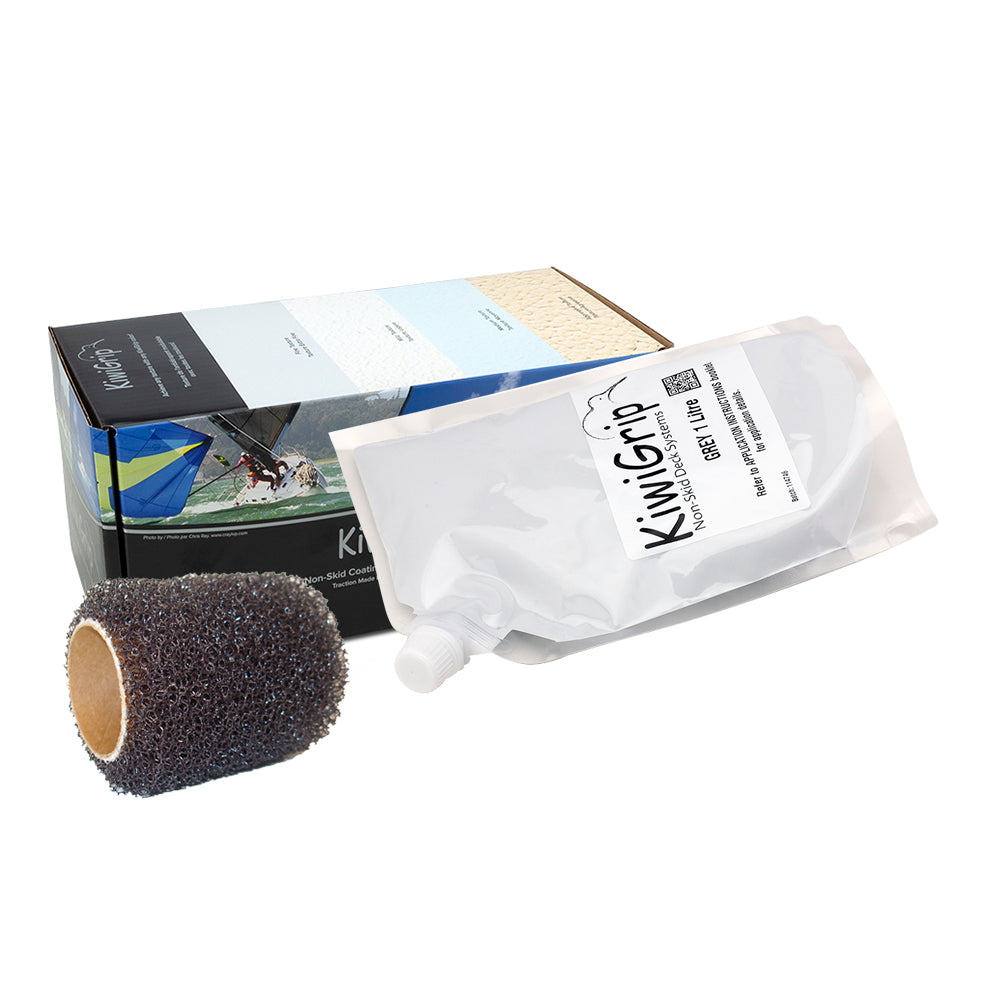 KiwiGrip KG-1GP-R 1 Liter Pouch - Grey w/4" Roller