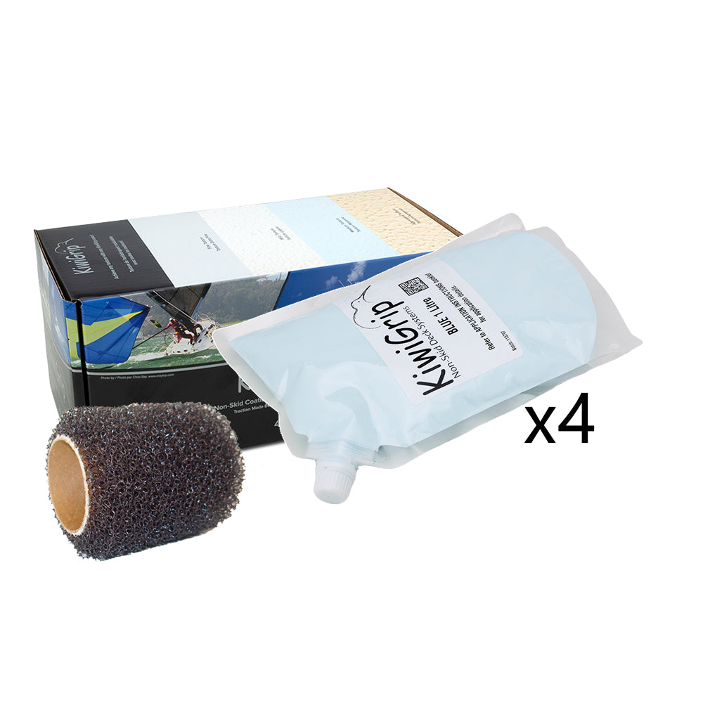 KiwiGrip KG-4BL-PR 4 - 1 Liter Pouches - Blue w/4" Roller