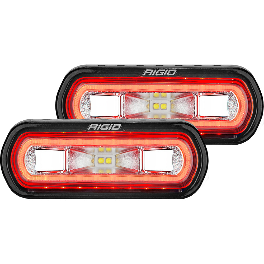 RIGID Industries 53122 SR-L Series Surface Mount Spreader Light - Black Housing - Red Halo