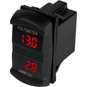 Sea-Dog 421645-1 Dual Volt/Amp Meter Rocker Style Switch