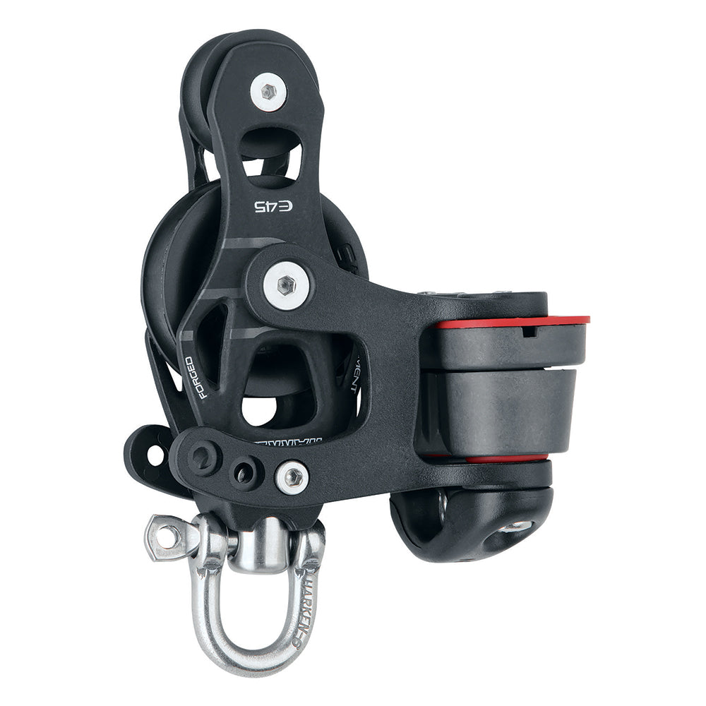 Harken 6235 45mm Single Aluminum Element Fiddle Block w/Swivel 150 Cam Cleat