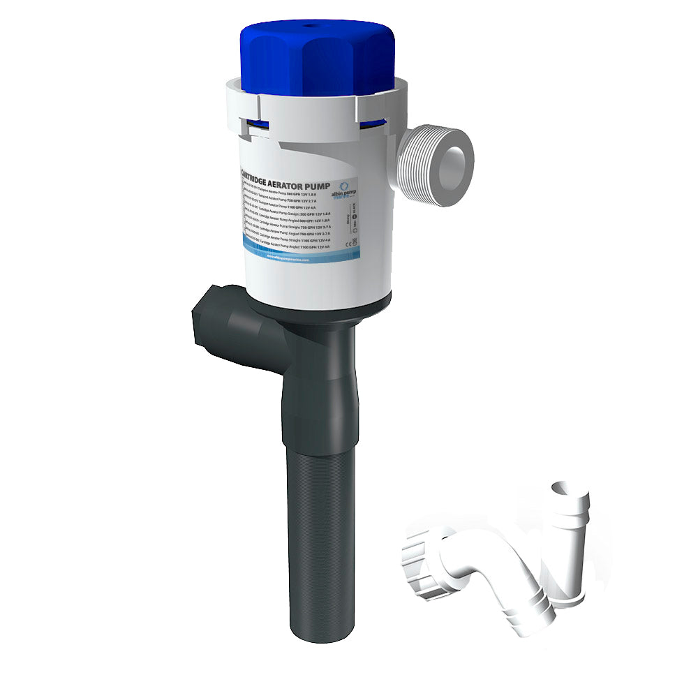 Albin Group 01-05-081 Cartridge Aerator Pump - 1100 GPH - 12V - Straight