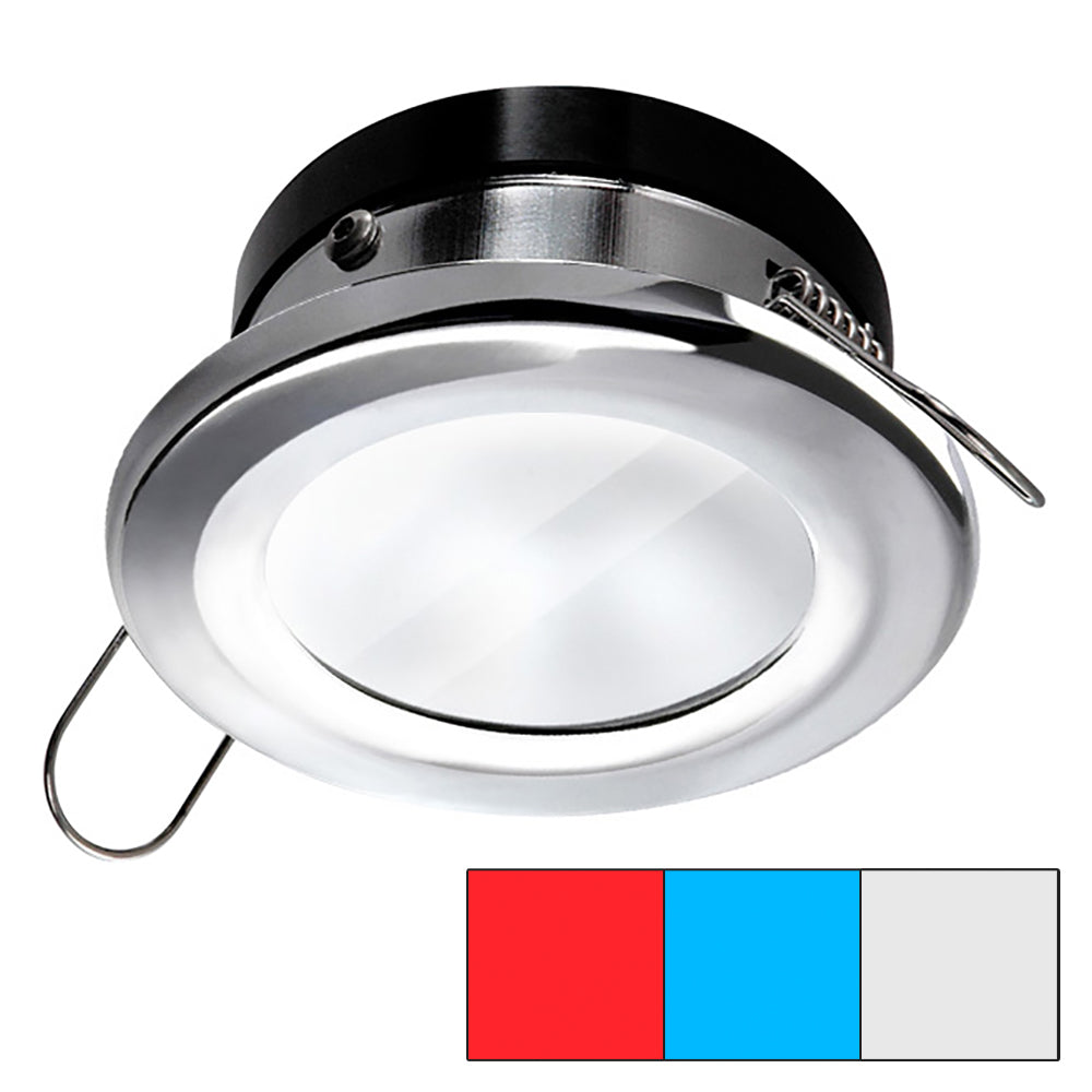 i2Systems A1120Z-11HAE Apeiron A1120 Spring Mount Light - Round - Red, Cool White Blue - Polished Chrome
