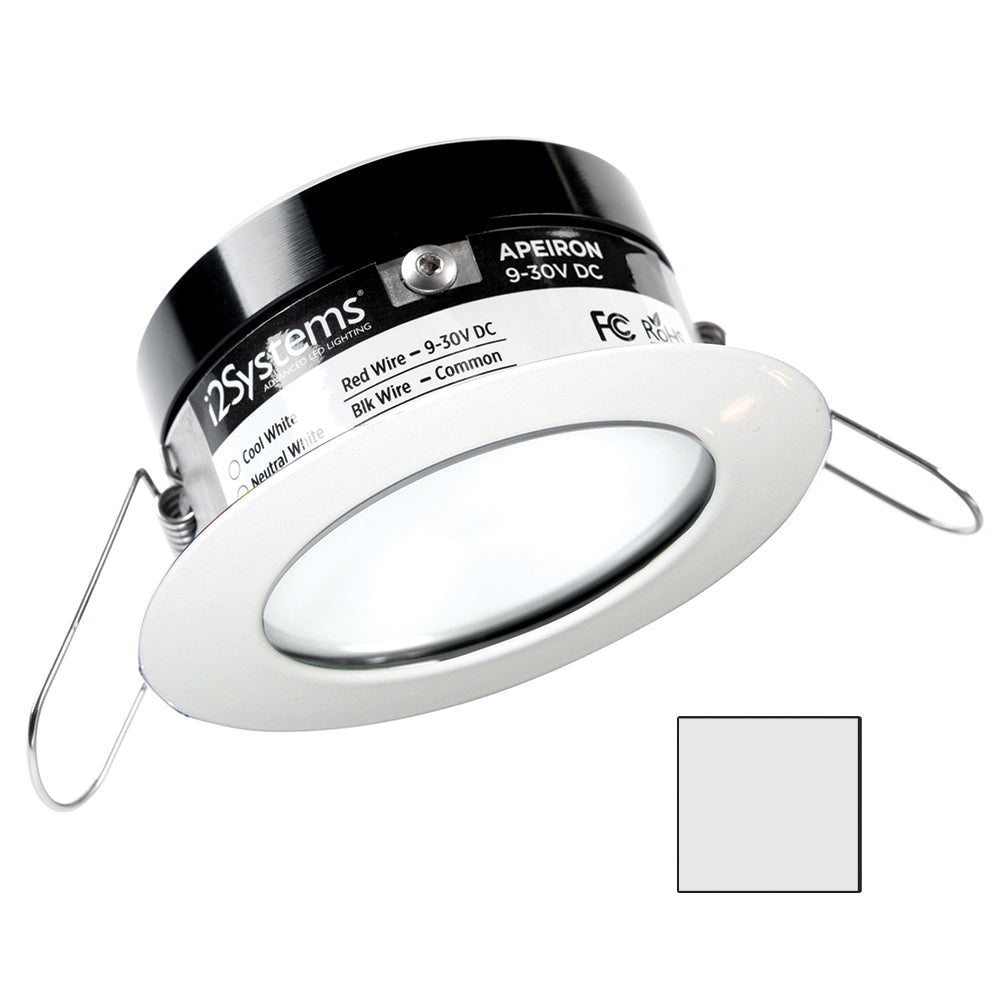 i2Systems A503-31AAG Apeiron PRO A503 - 3W Spring Mount Light - Round - Cool White - White Finish