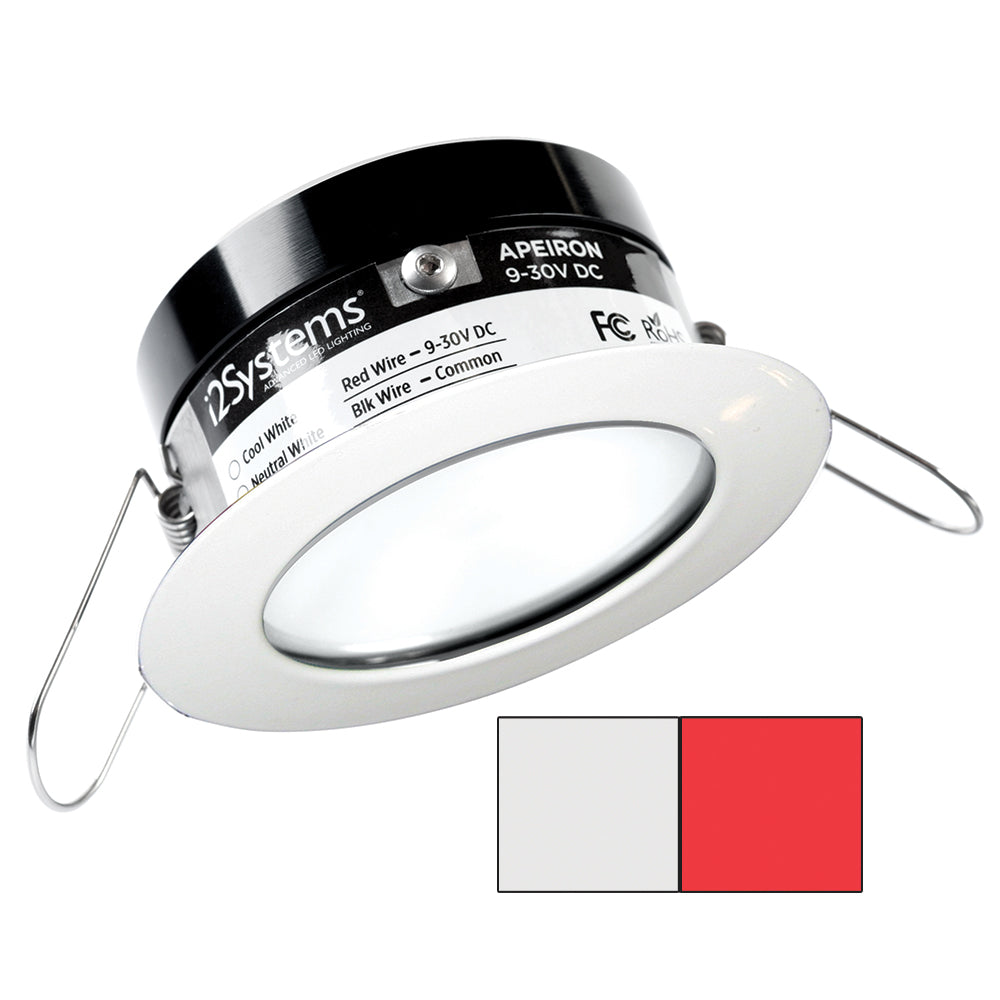 i2Systems A503-31AAG-H Apeiron PRO A503 - 3W Spring Mount Light - Round - Cool White Red - White Finish