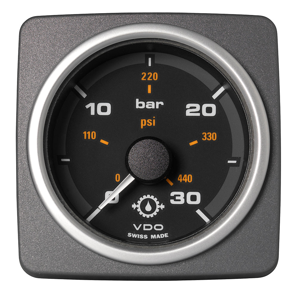Veratron A2C59501937 52 MM (2-1/16") AcquaLink Transmission Oil Pressure 30 Bar/440 PSI - Black Dial Bezel