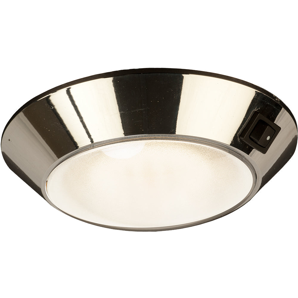 Sea-Dog 401755-1 Chrome Plastic LED Dome Light 4" Day/Night - Clear/Red Bulb