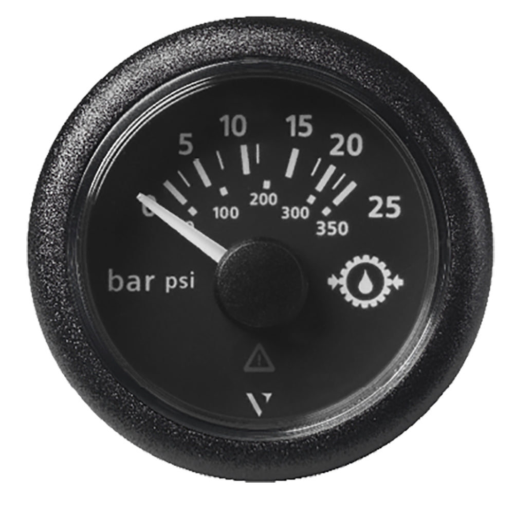 Veratron A2C59514136 52MM (2-1/16") ViewLine Transmission Oil Pressure 25 Bar/350 PSI - Black Dial Round Bezel