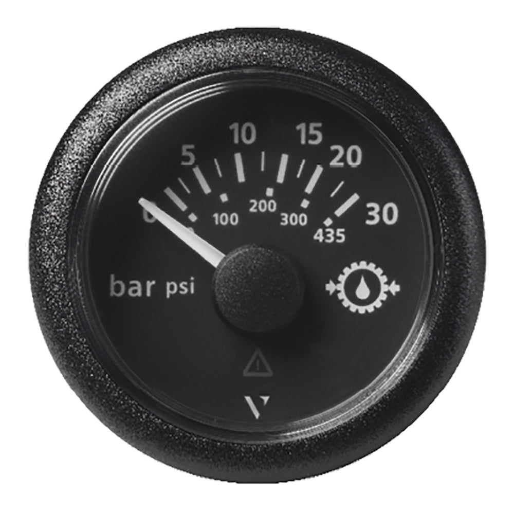 Veratron A2C59514141 52MM (2-1/16") ViewLine Transmission Oil Pressure 30 Bar/435 PSI - Black Dial Round Bezel