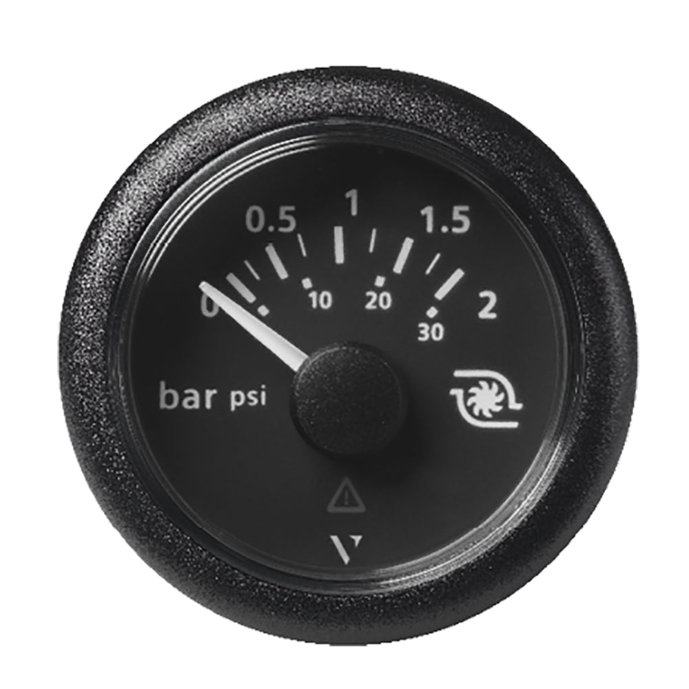 Veratron A2C59514149 52MM (2-1/16") ViewLine Boost Pressure Gauge 2 Bar/30 PSI - Black Dial Round Bezel