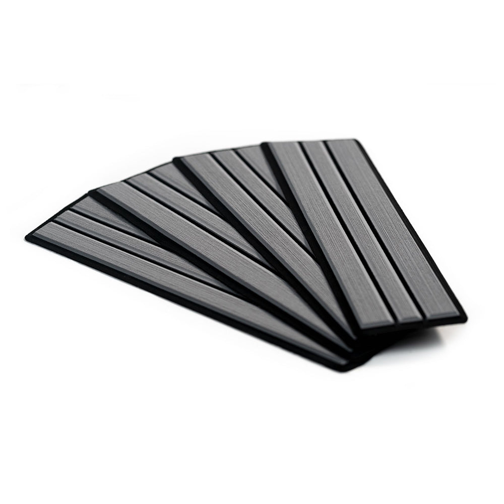 SeaDek 23902-80066 Faux Teak 4-Piece Step Kit - Storm Grey/Black