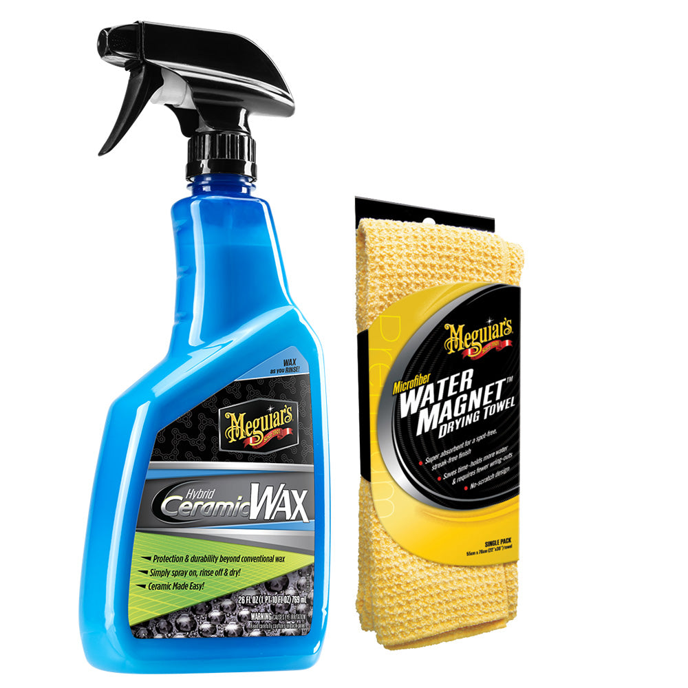 Meguiars G190526-X2000KIT Hybrid Ceramic Wax w/Water Magnet Microfiber Drying Towel - 22" x 30"