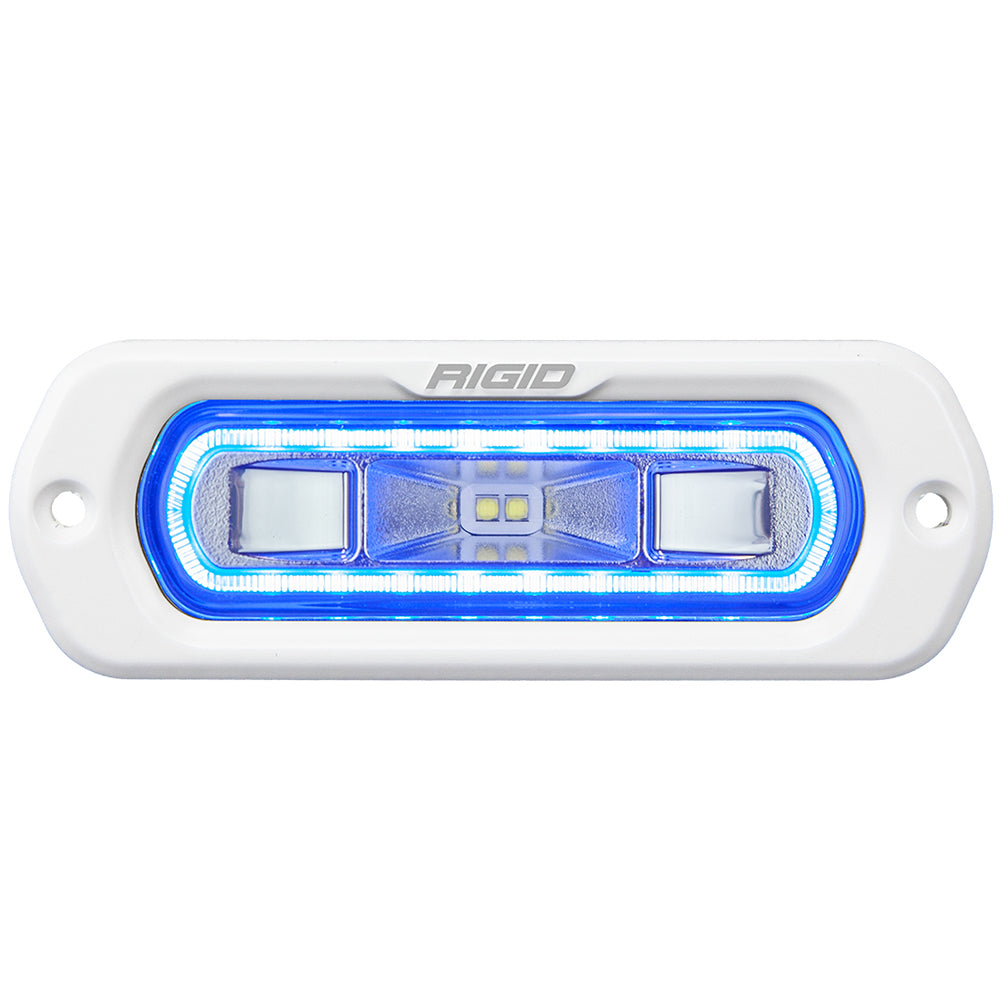RIGID Industries 51201 SR-L Series Marine Spreader Light - White Flush Mount - White Light w/Blue Halo