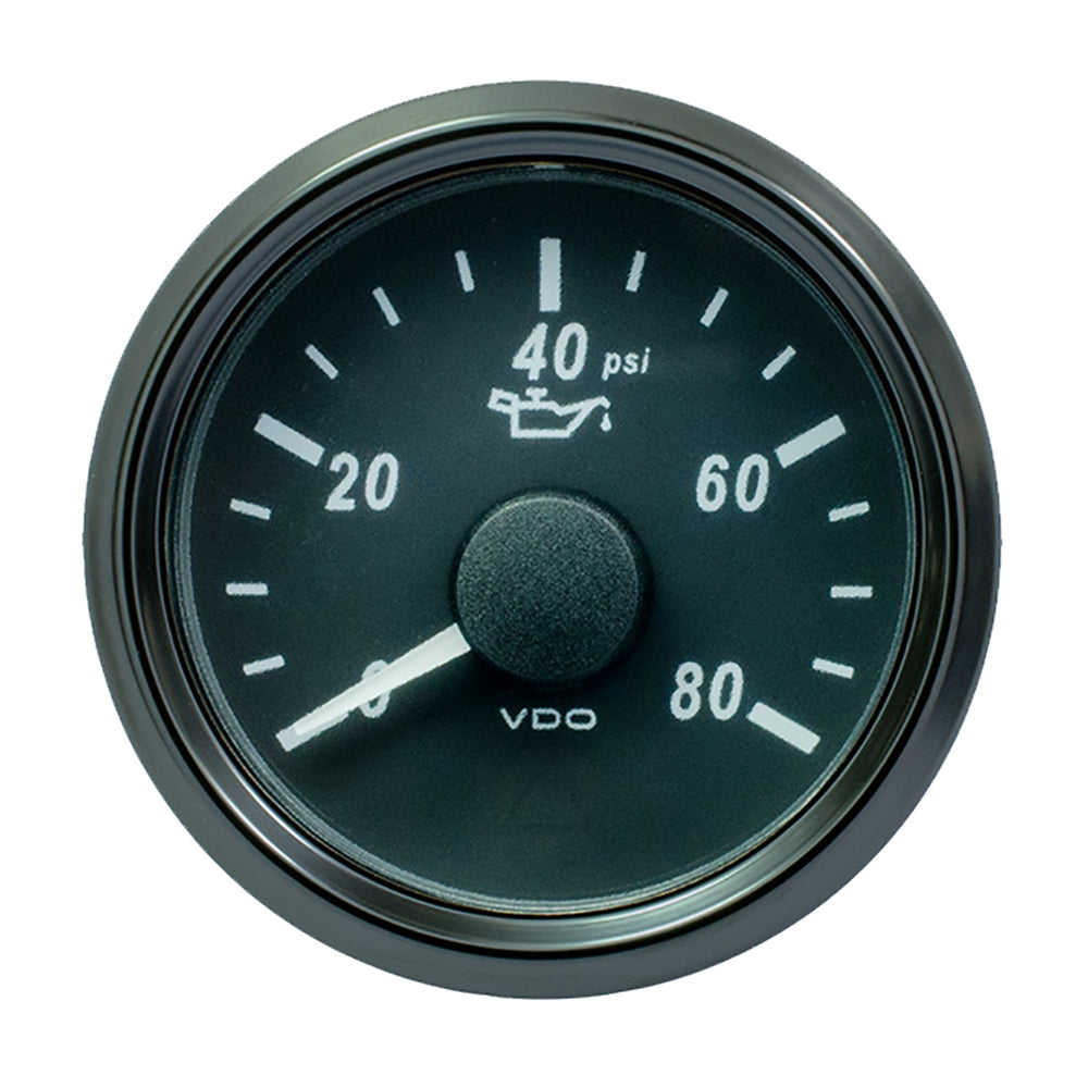 VDO A2C3833190030 SingleViu 52mm (2-1/16") Oil Pressure Gauge - 80 PSI - 0-180 Ohm