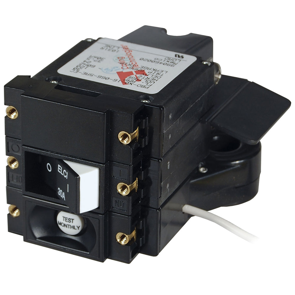 Blue Sea 3102100 A-Series ELCI Main Circuit Breaker - Double Pole 120V AC 30A - Flat Rocker
