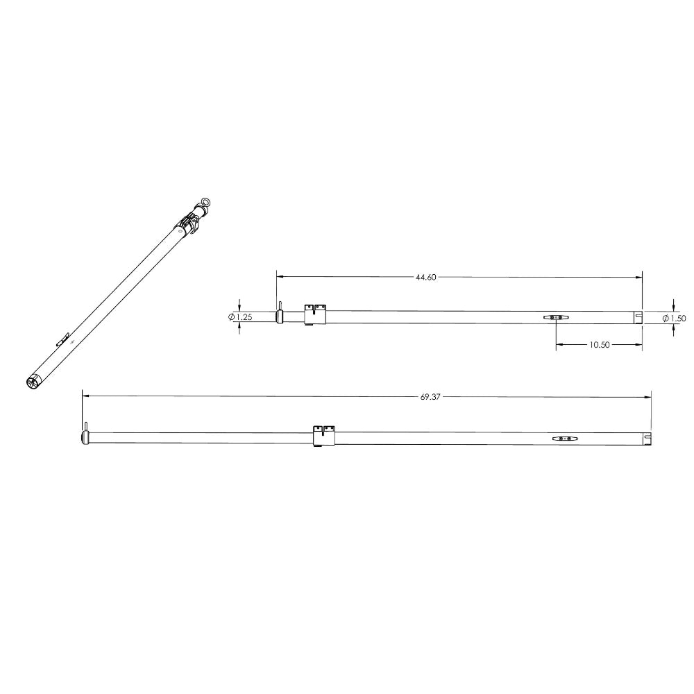 TACO T10-7001VEL Tele-Sun Aluminum Shade Poles w/Carry Bag