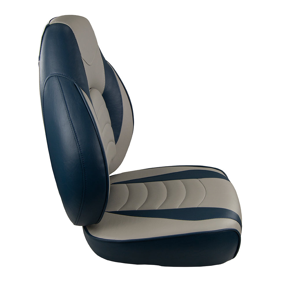 Springfield 1041631-1 Fish Pro High Back Folding Seat - Blue/Grey