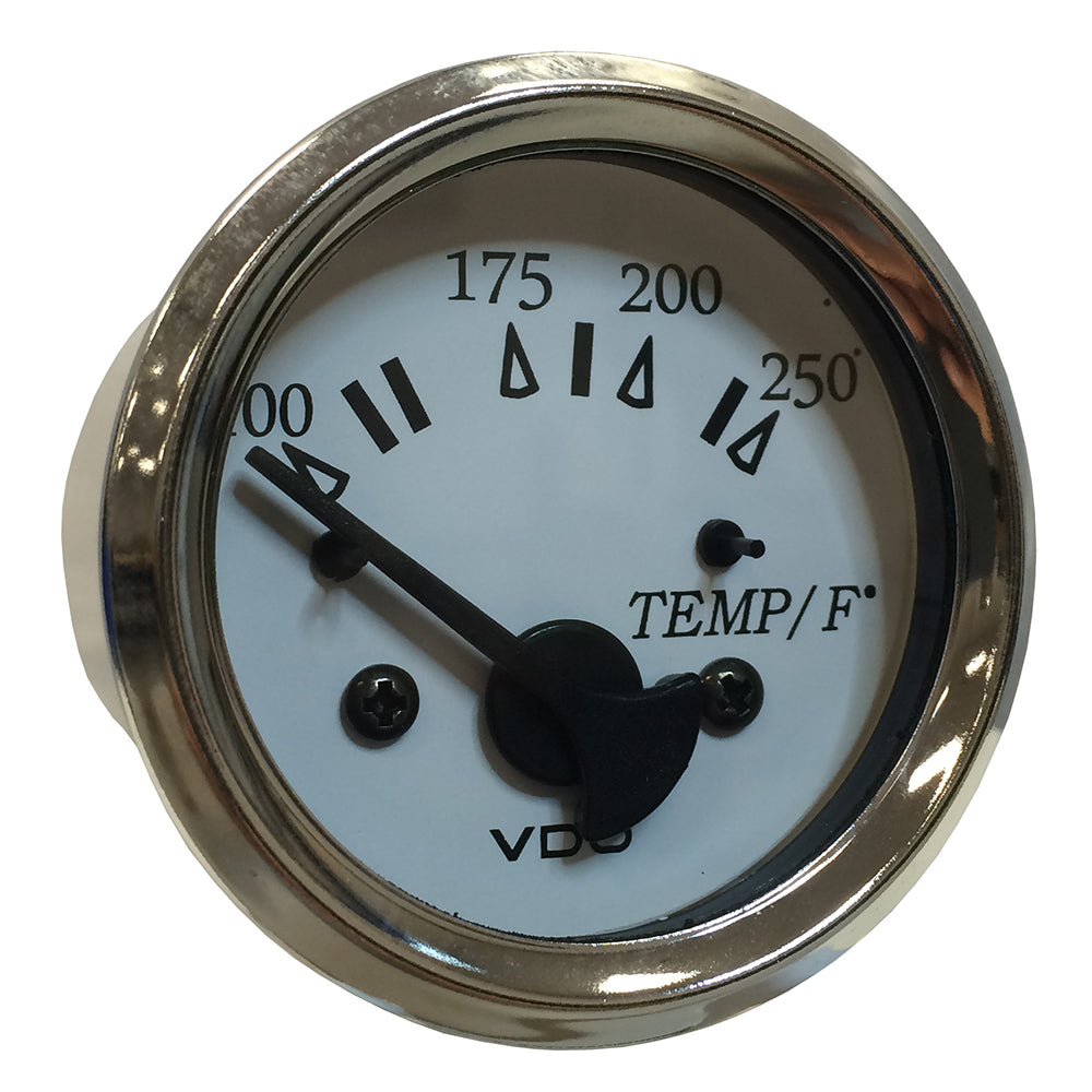 VDO 310-15277 Cockpit Marine 52MM (2-1/16") Water Temp. Gauge - 0-250F - White Dial/Chrome Bezel