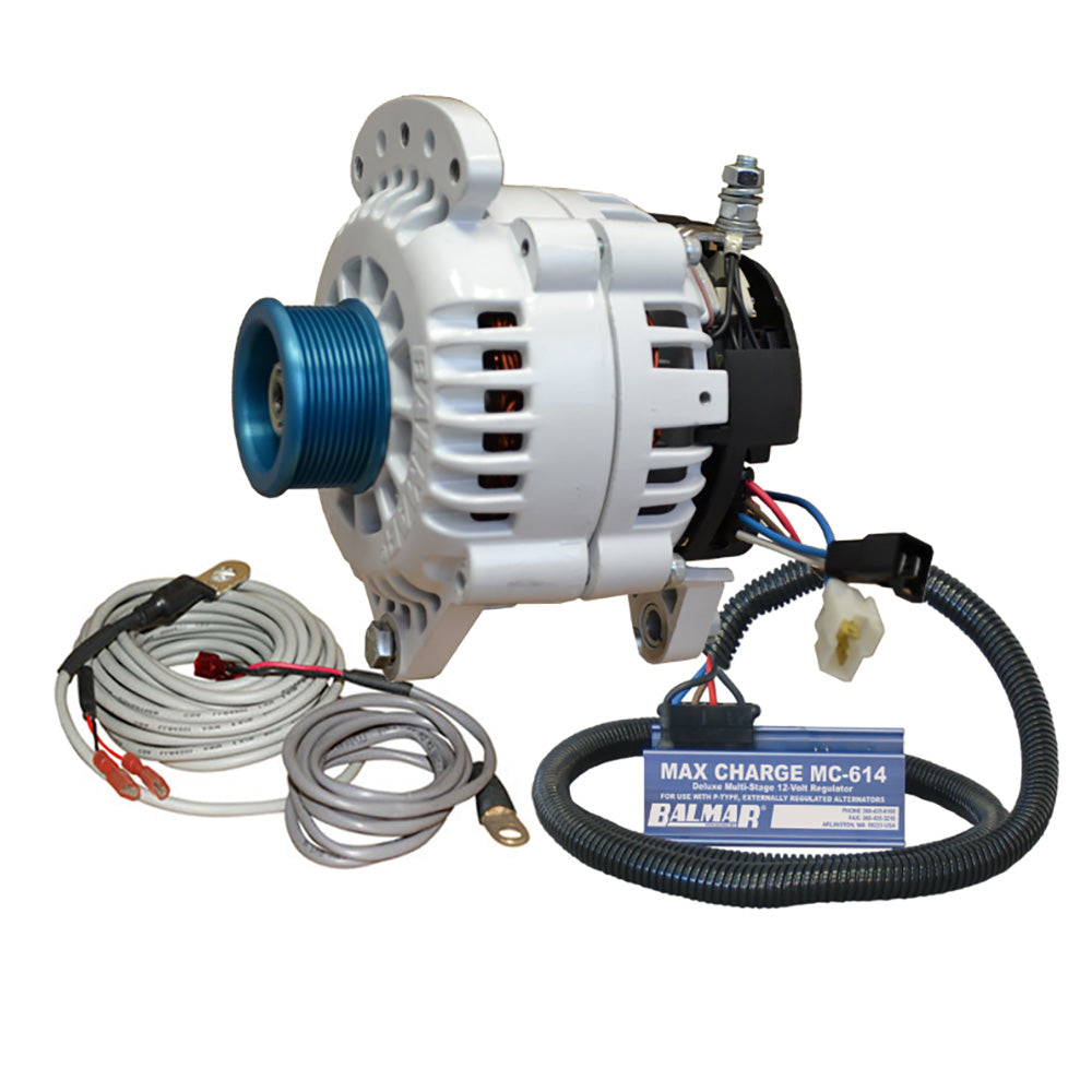 Balmar 60-YP-MC-100-J10 Alternator 100 AMP Kit 12V 3.15" Dual Foot Saddle J10 Pulley Regulator Temp Sensor