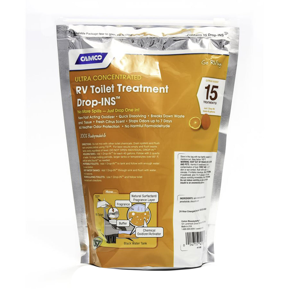 Camco 41189 TST Orange RV Toilet Treatment Drop-Ins *15-Pack
