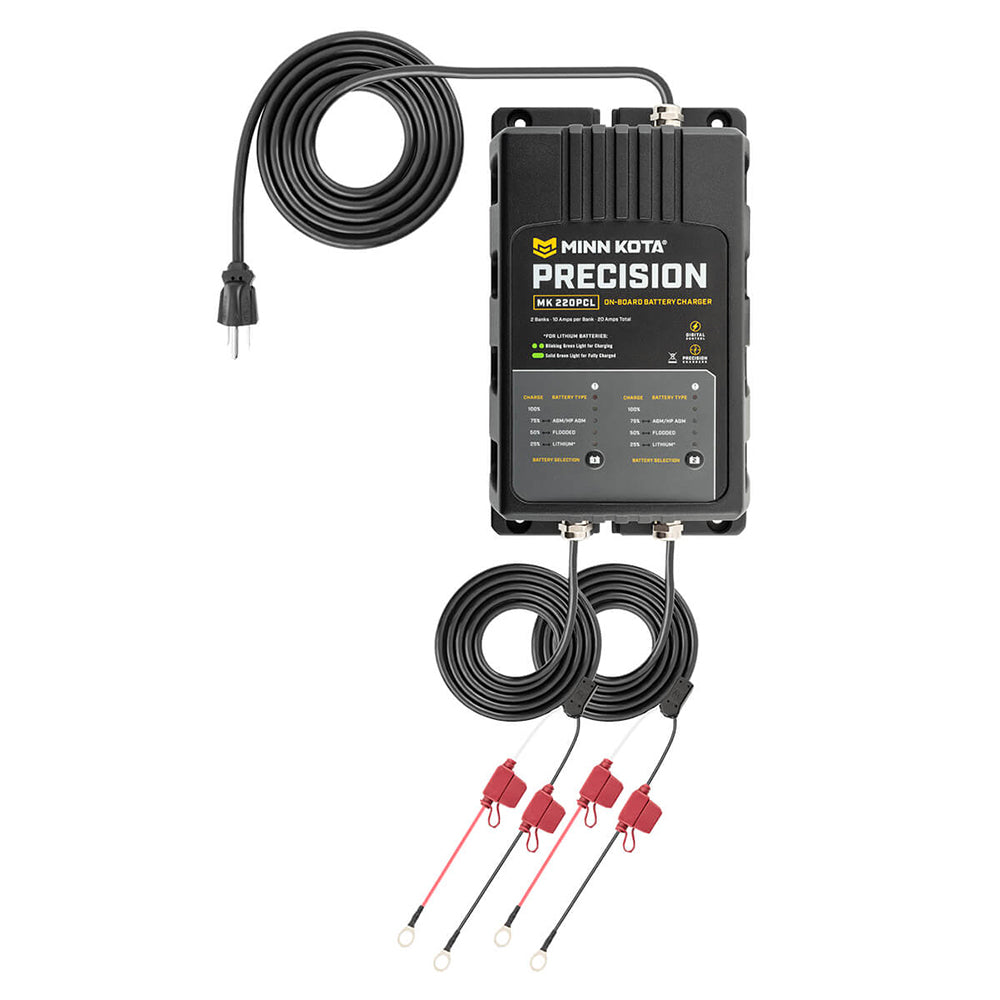 Minn Kota 1832201 On-Board Precision Charger MK-220 PCL 2 Bank x 10 AMP LI Optimized Charger