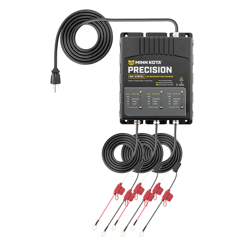 Minn Kota 1833181 On-Board Precision Charger MK-318 PCL 3 Bank x 6 AMP LI Optimized Charger