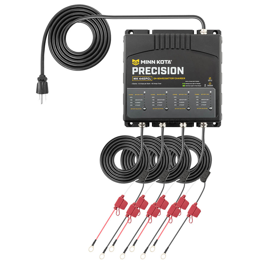 Minn Kota 1834401 On-Board Precision Charger MK-440 PCL 4 Bank x 10 AMP LI Optimized Charger