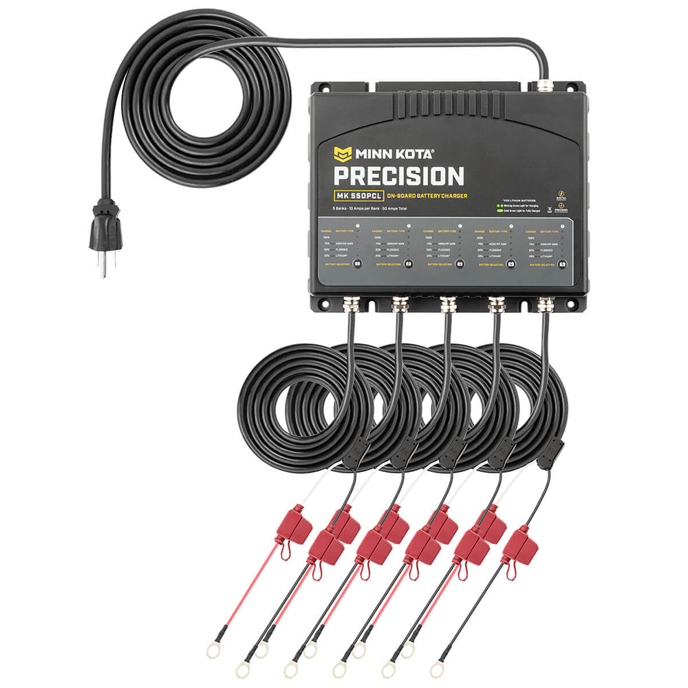 Minn Kota 1835500 On-Board Precision Charger MK-550 PCL 5 Bank x 10 AMP LI Optimized Charger