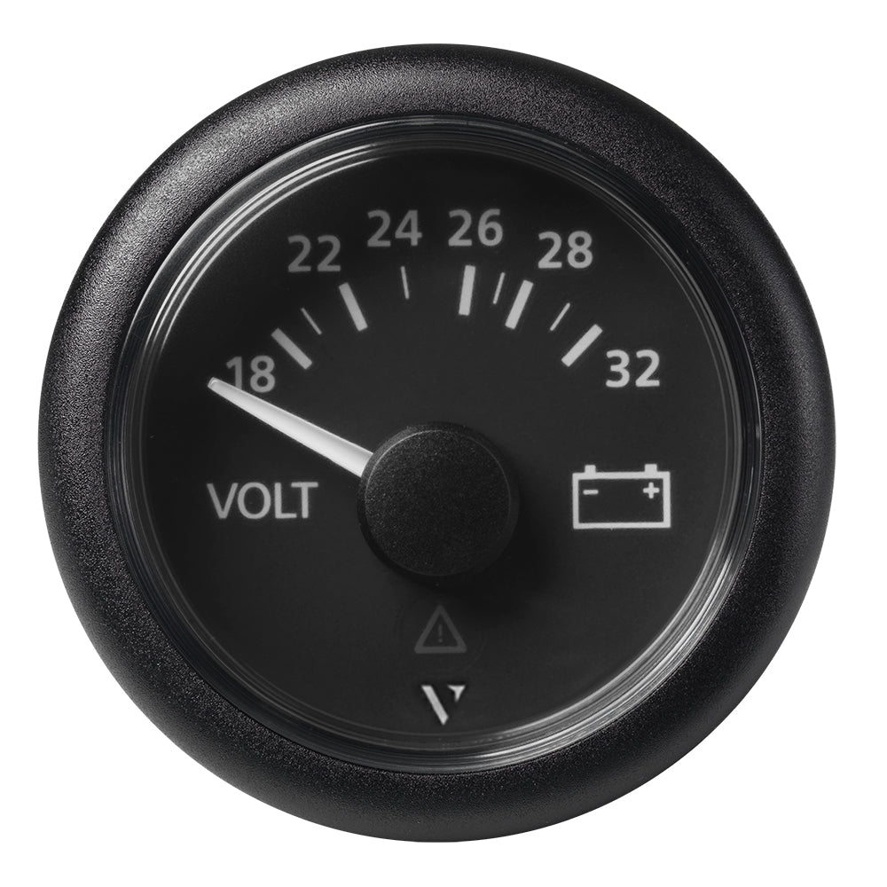 Veratron A2C59512458 52mm (2-1/16") Viewline Voltmeter 18-32V - Black Dial Bezel