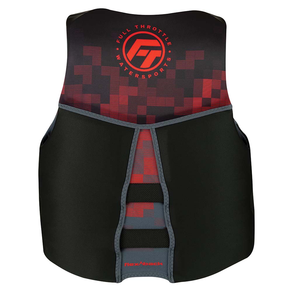 Full Throttle 142500-100-020-22 Mens Rapid-Dry Flex-Back Life Jacket - S - Black/Red