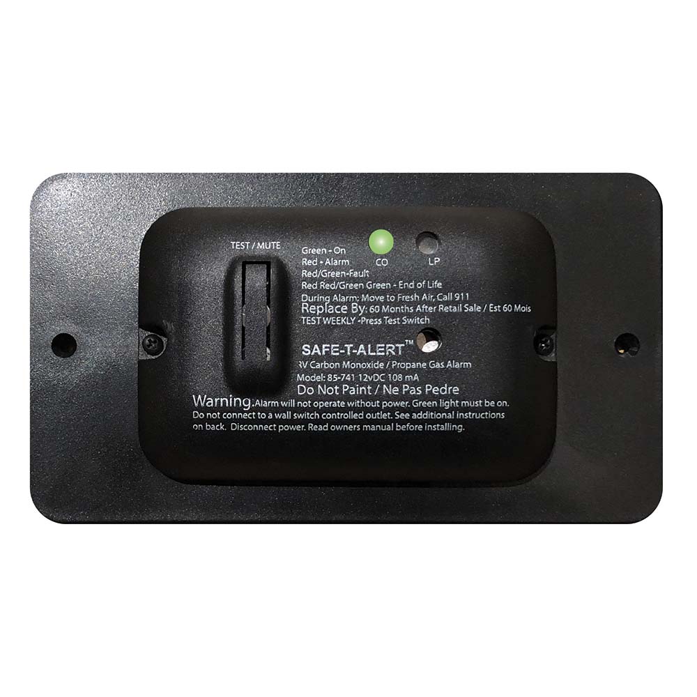 Safe-T-Alert 85-741-BL 85 Series Carbon Monoxide Propane Gas Alarm - 12V - Black