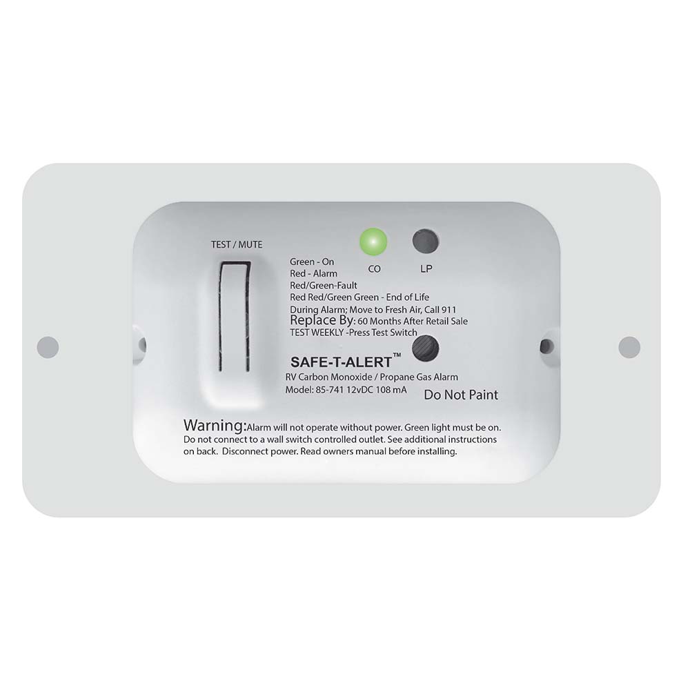 Safe-T-Alert 85-741-WT 85 Series Carbon Monoxide Propane Gas Alarm - 12V - White