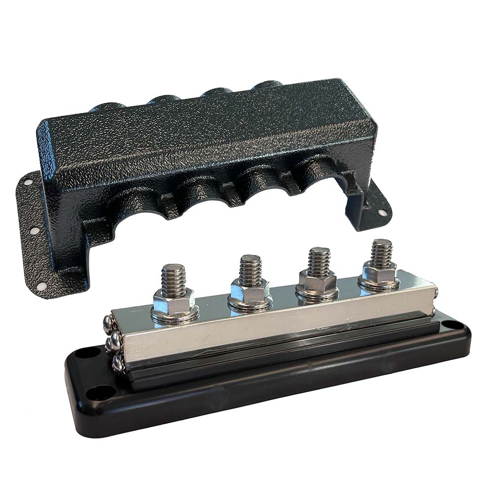 Victron VBB160040010 Busbar 600A 4P Cover 4X 3/8" Plus 4X M8 Terminals