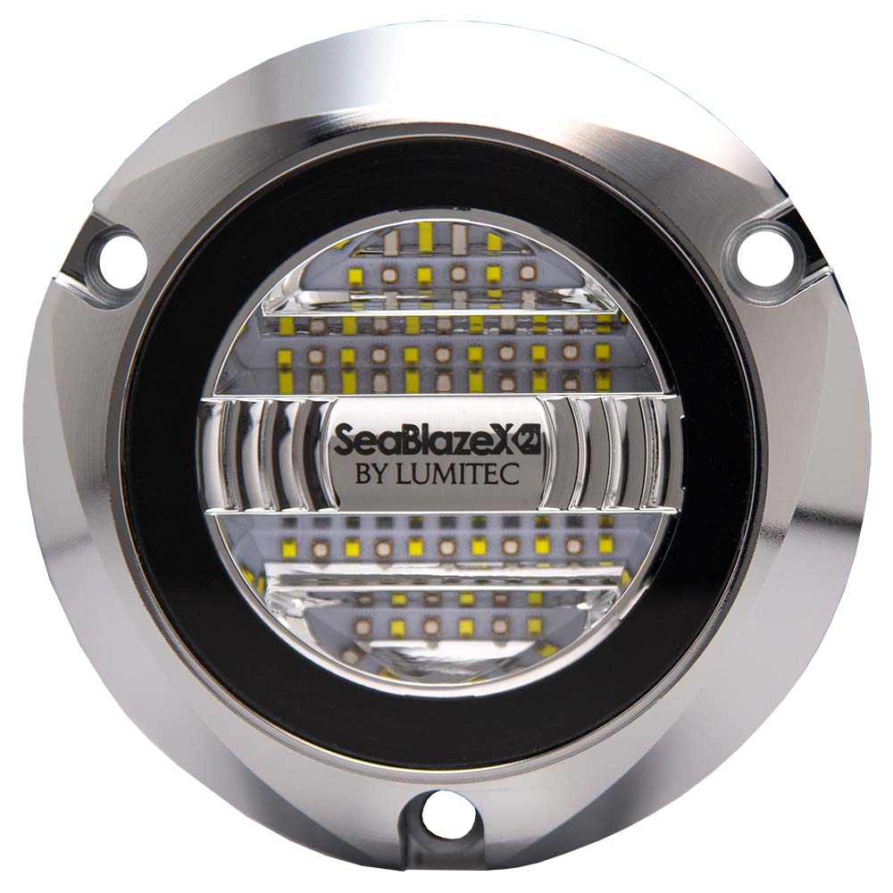 Lumitec 101592 SeablazeX2 Underwater Light Dual Color White Blue Polished Housing