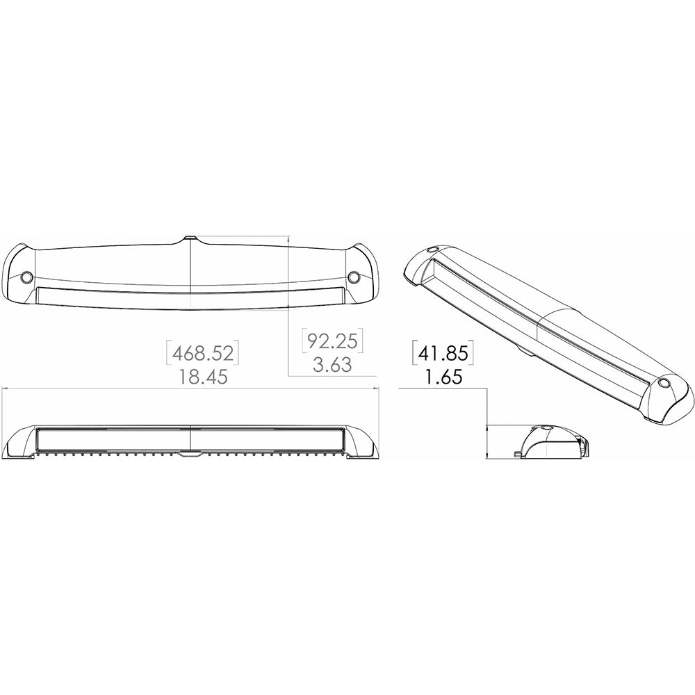 Lumitec 101603 Razor Light Bar - Spot - White Housing w/Inverted Logo Flush Mount