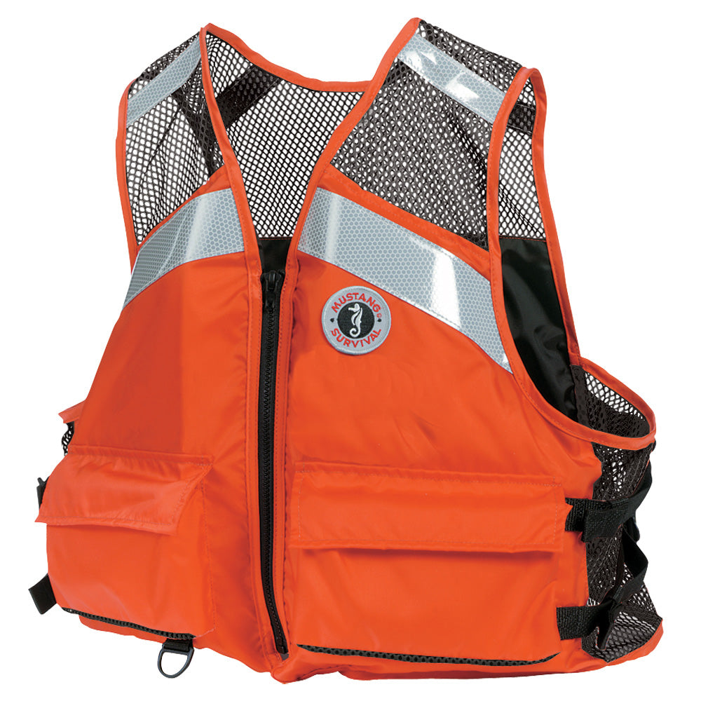 Mustang MV1254T1-2-L/XL-216 Industrial Mesh Vest - Orange - Large/XL