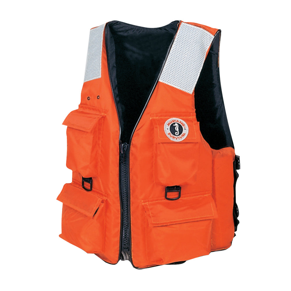 Mustang MV3128T2-2-XXL-216 4-Pocket Flotation Vest - Orange - XXL